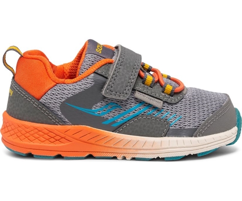 Tenis Saucony Wind Shield A/C Jr. Niños Zapatillas Gris / Naranjas / Azules México MX-758-FM